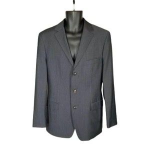 Boss Hugo Boss Mens Gray Pin Stripe Mohair Wool Sport Coat Blazer Jacket Sz 40R